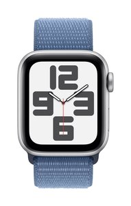 Apple Watch SE GPS 40 mm srebrna aluminiowa obudowa ze sportową opaską w kolorze zimowego błękitu Apple Watch SE (2023) GPS 40 mm Obudowa aluminiowa Sport Loop Zimowy niebieski