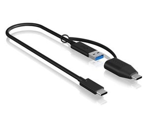 Kabel USB ICY BOX IB-CB033, USB 3.2 Gen2 (USB 3.1 Gen2), Złącze męskie USB-C®, Złącze męskie USB-A, 0.35 m