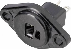 Złącze męskie głośnikowe 0205012 BKL Electronic 0205012 złącze żeńskie z kołnierzem, wyjście proste Ilość styków: 2  czarny 1 szt.
