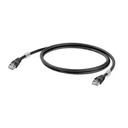 Kabel LAN Weidmüller 1251610005, 1 szt., RJ45, CAT 6a, S/FTP, 0.50 m, czarny
