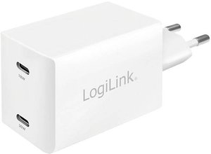 LogiLink PA0231 Ładowarka USB  gniazdo Maksymalne natężenie wyjściowe 3 A Ilość wyjść: 2 x  USB Power Delivery (USB-PD)