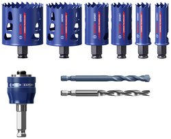 Zestaw otwornic EXPERT Tough Material, 22/25/35/51/60/68 mm, 9 szt. Zestaw otwornic Bosch Accessories EXPERT Tough 2608900445  9 szt.