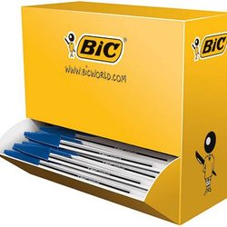 Jednorazowy długopis BIC® Cristal 0,4mm model z niebieską nasadką nieusuwalny 100 sztuk/opakowanie. BIC Długopis jednorazowy Cristal niebieski 0.4 mm niezmywalny: Tak 100 szt. 942910