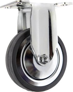 TOOLCRAFT TO-5137932 Kółko stałe gumowe 100 mm z płytką montażową  Maksymalne obciążenie: 80 kg