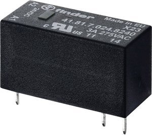Przekaźnik drukowany Finder 41.81.7.024.8240 41.81.7.024.8240, monostabilny, 1 cewka, 250 V/AC, 3 A, 1 szt.