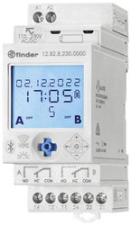 Przekaźnik czasowy do montażu na szynie nośnej Finder 12.B2.8.230.0000, 2 zestyki przełączne, 30 A, 400 V/AC
