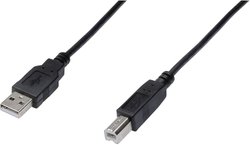 Kabel USB Digitus AK-300105-030-S, USB 2.0, Złącze męskie USB-A, Złącze męskie USB-B, 3.00 m