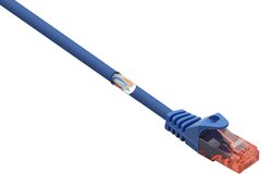 Kabel LAN Basetech BT-2270722, 1 szt., RJ45, CAT 6, U/UTP, 10.00 m, niebieski