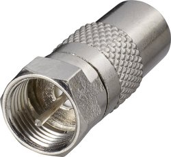 Adapter F-coax [złącze męskie F - złącze męskie antenowe 75 Ω] srebrny Renkforce