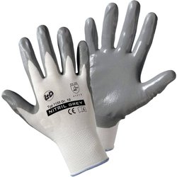 Rękawice robocze L+D worky Nitril- knitted 1155-10, Rozmiar rękawic: 10, XL, biały, szary