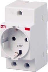Gniazdo ze stykiem ochronnym E 1175 do instalacji na szynach o profilu omegowym Gniazdo elektryczne ze stykiemochronnym E1175