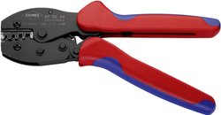 Szczypce zaciskowe KNIPEX 97 52 34 SB PreciForce® w wielokomponentowych obudowach, oksydowane 220 mm (karta SB/blister) Zaciskarka Knipex PreciForce 97 52 34 SB, 0.1 do 2.5 mm²