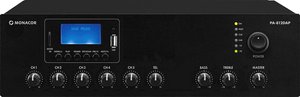 PA-812DAP ELA mono wzmacniacz miksujący klasy D 120 W, MP3, USB / SD, FM, DAB +, BT w kolorze czarnym Monacor PA-812DAP Wzmacniacz ELA 120 W 1-kanałowy 1 strefa