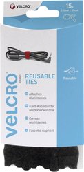 Opaska kablowa na rzepy do wiązania element z pętelkami i haczykami (D x S) 200 mm x 12 mm czarny VELCRO® VEL-EC60466 15 szt.