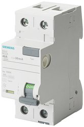Wyłącznik różnicowo-prądowy, 2-biegunowy, Typ F, krótki z opóźnieniem, w: 25 A, 30 mA, Un ... Wyłącznik różnicowoprądowy Siemens 5SV33123, 25 A, 0.03 A, 230 V