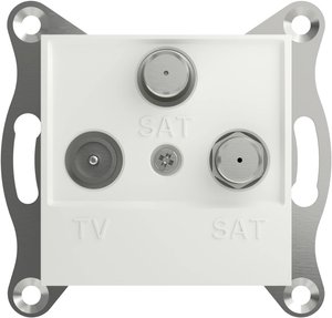 Schneider Electric   Gniazdo końcowe TV-SAT-SAT  Asfora biały (RAL 9003) EPH3670121D