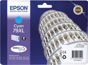Epson atrament T7902, 79XL tusz oryginalny  Cyjan C13T79024010