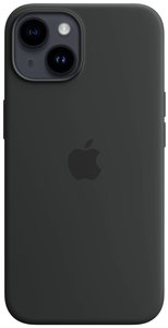 Apple Silicon Case MagSafe Case Apple iPhone 14 czarny Ładowarka indukcyjna, Odporny na wstrząsy