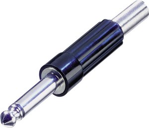 Złącze męskie jack 6,35 mm NYS203 Rean AV NYS203 złącze męskie proste Ilość styków: 2 mono srebrny, czarny 1 szt.