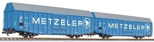 Wagon bagażowy Liliput L230161 H0 Zestaw 2 wagonów towarowych o dużej pojemności &quot,METZELER&quot, Hbbks DB