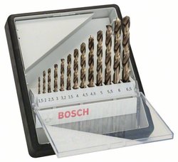 Zestaw wierteł do metalu Robust Line HSS-Co, DIN 135, 135 °, 13 sztuk, 1,5 - 6,5 Zestaw wierteł krętych do metalu Bosch Accessories 2607019926 1 zest.