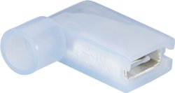 Konektor żeński kątowy, pełna izolacja PA, 6.3x0.8 mm, 1.5-2.5 mm2, niebieski