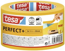 taśma malarska tesa Perfect + - taśma malarska wykonana z cienkiego papieru washi do precyzyjnego maskowania podczas prac malarskich - do użytku w pomieszczeniach - 2x 50 mx 30mm Taśma malarska tesa  56539-00000-00 Perfect+ (D x S) 100 m x 30 mm 100 m 2 s