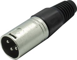Złącze męskie XLR Kash 55002-S, CuZn (mosiądz), złącze męskie proste, 1 szt.