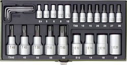 Zestaw nasadek trzpieniowych 1/4'' (6,3 mm), 1/2'' (12.5 mm) Proxxon Industrial 23 102, 24 szt.