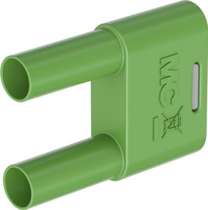 Złączka bananowa Stäubli SKS-4N-19 66.4012-25 Średnica pinu: 4 mm Rozstaw kołków: 19 mm zielony 1 szt.