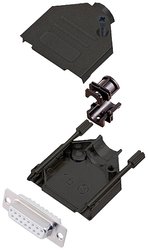 Zestaw listew żeńskich D-Sub encitech DTZK15-BK-DMS-W-K 6355-8101-32, rzędy: 2, styki: 15, 180 °, 1 szt.