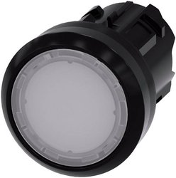 Przycisk podświetlany  Siemens 3SU1001-0AB60-0AA0 siłownik płaski, pierścień przedni z tworzywa sztucznego biały   1 szt.