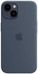 Apple Silicon Case MagSafe Case Apple iPhone 14 niebieski Ładowarka indukcyjna, Odporny na wstrząsy