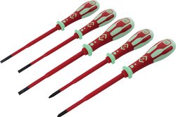 Zestaw wkrętaków Dextro VDE Slim do wkrętów z rowkiem/PZ, 5-częściowy, fosforyzujących Zestaw wkrętaków C.K  T49283PD