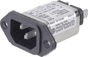 Filtr sieciowy TE Connectivity 1-6609006-4, 250 V/AC, 10 A, 0.35 mH