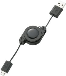 Kabel do transmisji danych Renkforce zwijany micro-USB Kabel USB renkforce, micro USB, zwijany, 0,8 m