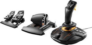 Joystick do symulatorów lotu Thrustmaster T16000M FCS Flight Pack USB PC czarny zawiera pedały, z suwakiem