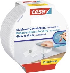 Taśma z włókna szklanego tesa® — idealna do spoinowania płyt gipsowo-kartonowych Taśma materiałowa tesa 05255-00004-01 (D x S) 25 m x 50 mm 25 m 1 szt.
