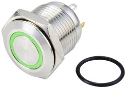 Przełącznik wciskany, wandaloodporny TRU COMPONENTS GQ16F-10E/J/G/24V/S TC-10090916, 17 mm, 48 V/DC, 2 A, 1 szt.