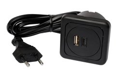 interBär 9016-014.81 3 x Gniazdo do ładowania USB Zestaw 1 szt. z USB, z USB-C® IP20 czarny