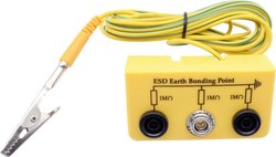 Quadrios Skrzynka Uziemiająca 2 X Ban./Przycisk Bananowe/Zaciski Krokodylkowe Quadrios  Pudełko uziemiające ESD   3.00 m złącze żeńskie, przycisk 10 mm