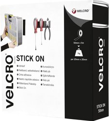 Taśma rzepowa do przyklejenia element z pętelkami i haczykami, wysoka wytrzymałość (D x S) 5000 mm x 50 mm czarny VELCRO® VEL-EC60243 5 m