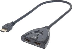 2-portowy przełącznik Manhattan, zintegrowany kabel, 1080p Przełącznik HDMI Manhattan 207416 1 szt.