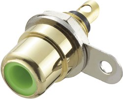 Złącze męskie RCA/Cinch TRU COMPONENTS 719220, złocony, złącze żeńskie do wbudowania pionowego, 1 szt.