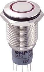 Przycisk wandaloodporny chwilowy TRU COMPONENTS LAS2GQF-11E/R/12V/N/P, 1 x wł/(wł), IP67, 1 szt.