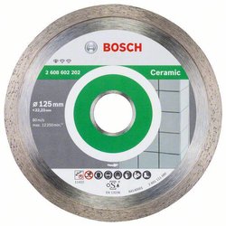 Diamentowa tarcza tnąca Standard for Ceramic, 125 x 22,23 x 1,6 x 7 mm, zestaw 1 szt. Bosch Accessories 2608602202  Tarcza tnąca diamentowa Średnica 125 mm   1 szt.