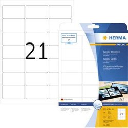 Herma 4904 Etykieta uniwersalna 63.5 x 38.1 mm Papier błyszczący biały 525 szt. Trwały Drukarka Laserowa, Kopiarka, Drukarka Laserowa, kolorowa, Drukarka z funkcją kopiowania w kolorze