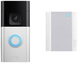 ring B0BFJNL42P Wideodomofon IP Video Doorbell + Chime (2nd Gen) WLAN nikiel (matowy), czarny