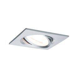 Oprawa wpuszczana LED Nova Coin pojedyncza lampa obrotowa kwadratowa 84x84mm 50° Coin 6W 470lm 230V 2700K aluminium obracana Lampa do zabudowy Paulmann Nova 93455 6 W 470 lm