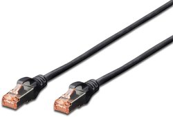Kabel LAN Digitus DK-1644-005/BL, 1 szt., RJ45, CAT 6, S/FTP, 0.50 m, czarny